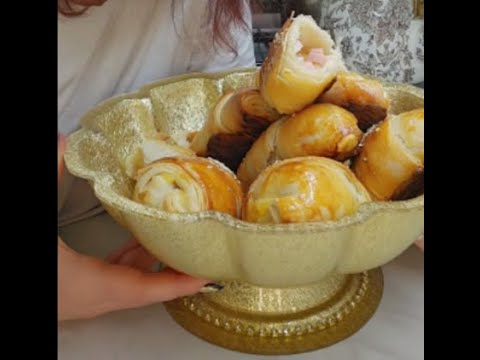 Видео: Ролик № 1499. Рулетики из слоеного дрожжевого теста. Рецепт в конце ролика.