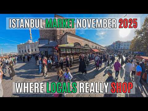 Видео: Стамбул, Турция 2025: рыночные цены на базаре Эминеню и уличная еда 4K