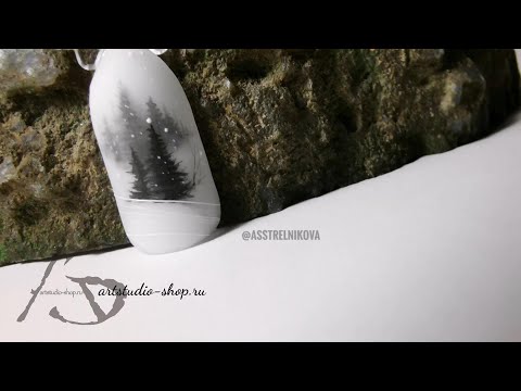 Видео: Как сделать туман на ногтях в акварельной технике. Экспресс акварель. Новогодний дизайн ногтей.