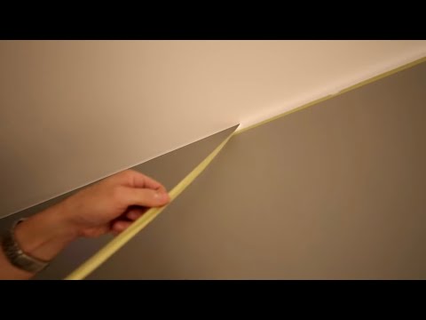 Видео: Как сделать надрезы с помощью малярной ленты (от стены до потолка). Как избежать подтекания краски.