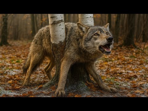 Видео: Волк застрял между деревьями и выл от боли…Мужчина спас — и он не забыл.