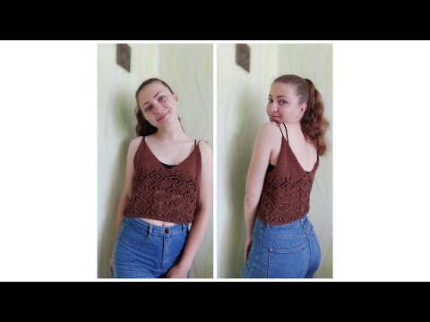 Видео: Неймовірно гарний топ (майка) на літо))) МК спицями