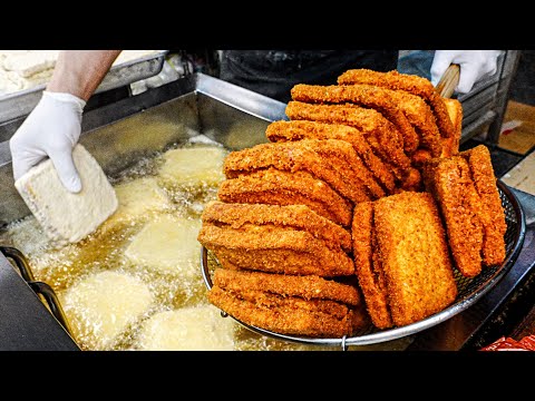 Видео: Удивительное мастерство мастера тостов с жареными крокетами — корейская уличная еда