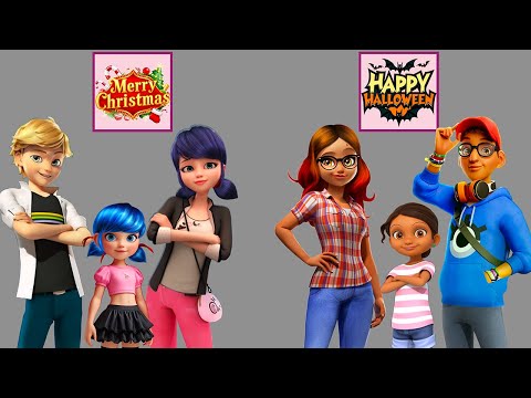 Видео: Эпическое сияние! Семейное преображение на Рождество и Хэллоуин | Леди Баг и Аля!