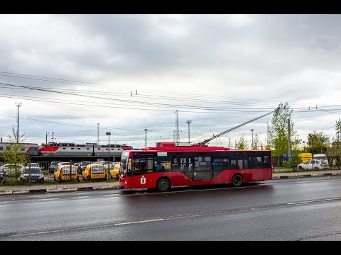 Видео: Троллейбус, 5-й маршрут (целиком). Ярославль. Вид из кабины.