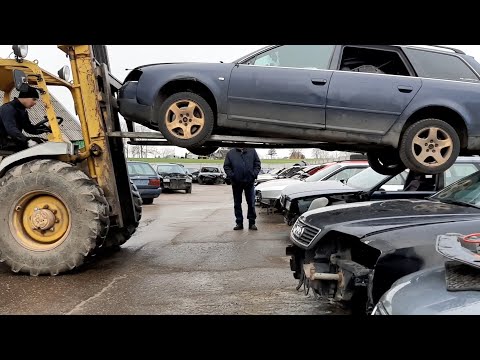 Видео: Авторазборка Volkswagen и Audi в Литве.