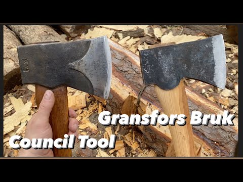 Видео: Совет Инструмент Джерси против Грансфорс Брук Американский топор для валки – рубка южной желтой с...