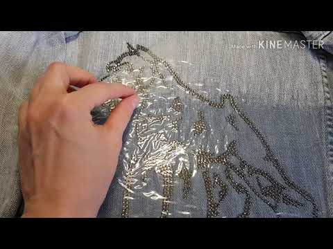 Видео: Как перенести аппликацию из страз на одежду.