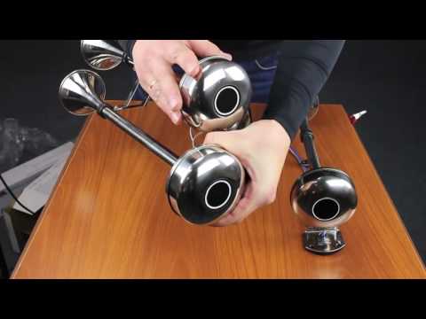 Видео: Звуковой электрический сигнал горн 12V, Youthful