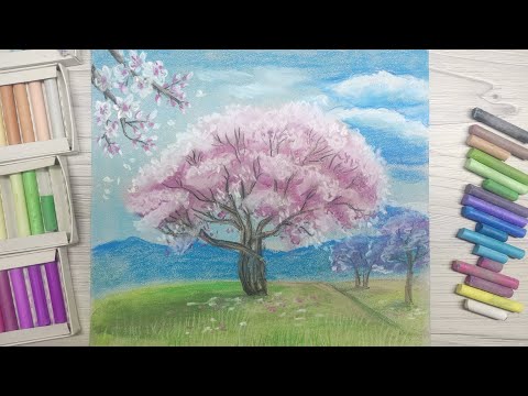Видео: Цветущее дерево пастелью. Подробный урок.