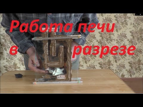 Видео: работа отопительной печи в разрезе