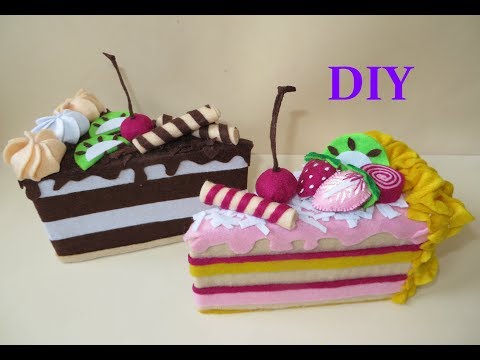 Видео: DIY:How To Make Cake Felt. Пирожные для декора стола
