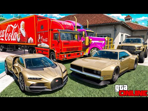 Видео: УГНАЛ КУЧУ ЗОЛОТЫХ ЧИТ ТАЧЕК И ОГРОМНЫЙ МОНСТР ТРАК У МАЖОРА ЗА 180 СЕК! БИТВА ВОРОВ В ГТА 5 ОНЛАЙН!