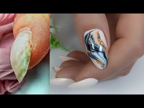 Видео: Маникюр. Налипшая кутикула. Выравнивание. Скоростной дизайн. Виктория Авдеева