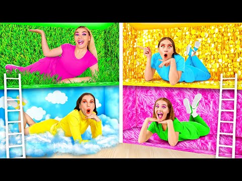 Видео: Секретные Домики под Кроватью | Четыре Цвета Челлендж от Fun Fun Challenge