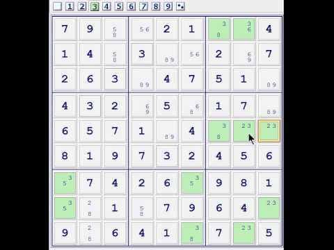 Видео: Решение сложных судоку уровня "экстрим". Обоюдоложный кандидат 2.