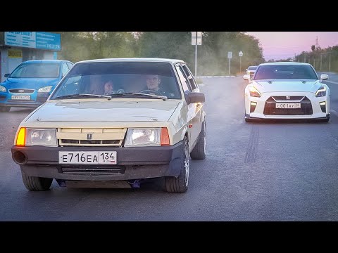 Видео: ЭНТУЗИАСТ на ВАЗ 2108 с ДВУМЯ МОТОРАМИ против NISSAN GT-R , AUDI RS6 , SKODA и MERCEDES AMG