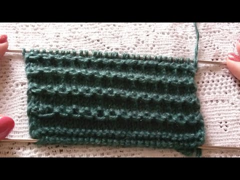 Видео: Очень лёгкий узор спицами "Горизонтальные полосы".