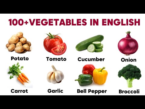 Видео: Фрукты и овощи на английском языке | Выучите названия фруктов и овощей | Изучайте английскую лексику