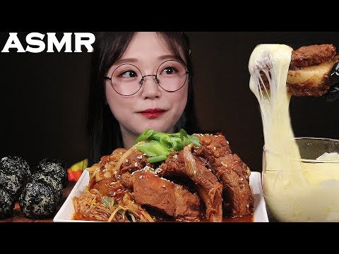Видео: ASMR Еда свиные ребра и сыр | PORK RIBS & CHEESE MUKBANG | Ae Jeong ASMR