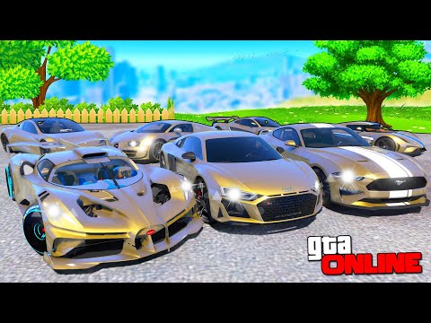 Видео: УГНАЛ 10 ЗОЛОТЫХ ЧИТ ТАЧЕК У МАЖОРА ЗА 180 СЕКУНД! БИТВА ВОРОВ В ГТА 5!