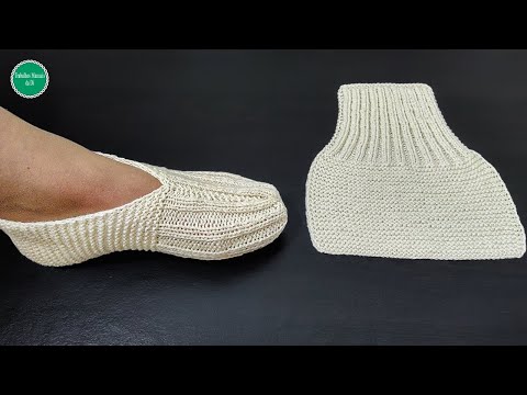 Видео: Взрослые вязаные тапочки