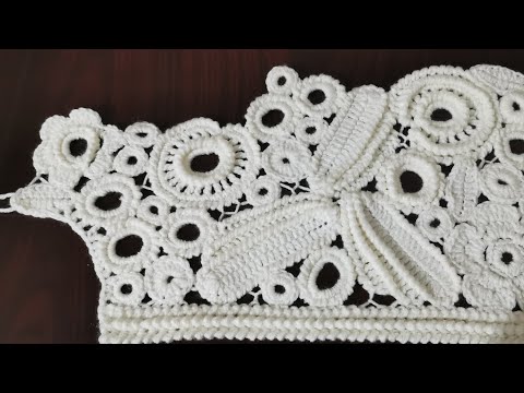 Видео: الكروشية الايرلندي . تثبيت القطع . How to make irish crochet lace .  из ирландского кружева крючком