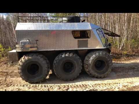 Видео: Выезд май 2018 бортповоротный вездеход на шинах низкого давления 6х6