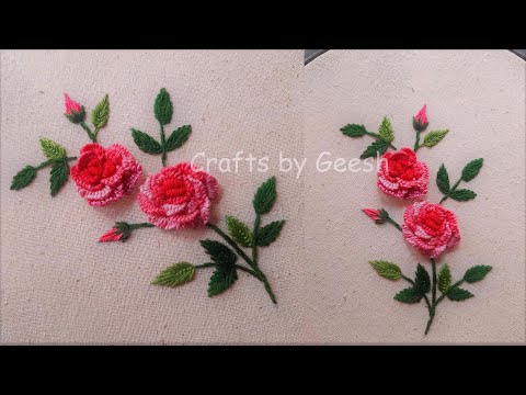 Видео: Наборная роза – бразильская объёмная ручная вышивка для начинающих, Урок 35