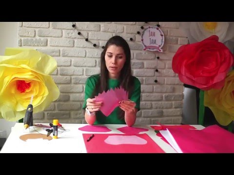Видео: цветы из бумаги тишью