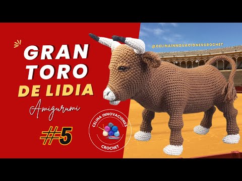 Видео: Урок №5: Большой реалистичный бык амигуруми/вязаный крючком бык от Celina Innovations Crochet