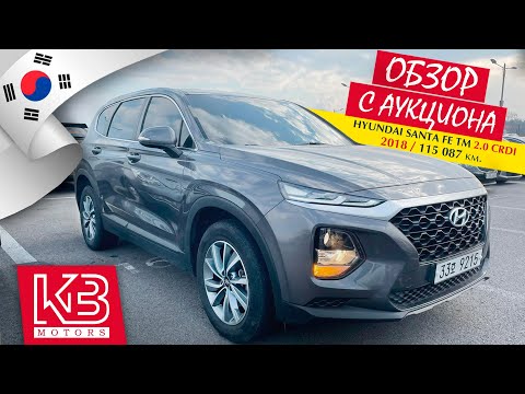 Видео: Hyundai Santa Fe TM 2018 года 2.0 CRDi из Южной Кореи | Обзор на аукционе