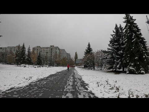 Видео: Велопрогулянка 🚲🎥 Перший сніг ❄️ 14.11.24. #полтава #велопрогулянка