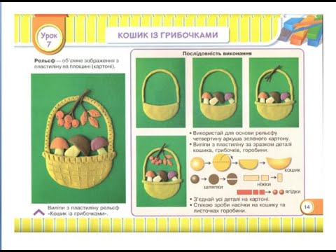 Видео: Кошик із грибочками. Образотворче мистецтво 2 клас.