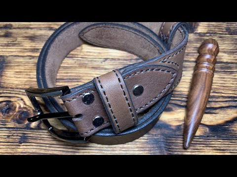 Видео: Ремень поясной/брючный из кожи Чепрак от #wildleathercraft