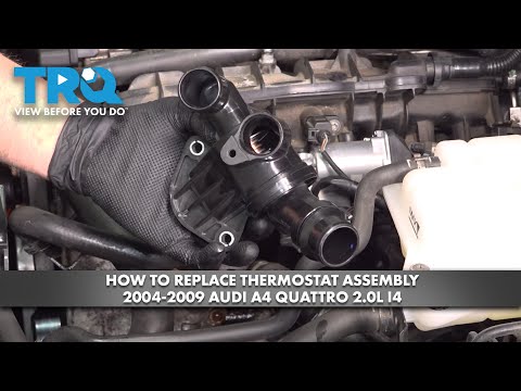 Видео: Как заменить термостат в сборе на Audi A4 Quattro 2.0L I4 2004-2009 гг.