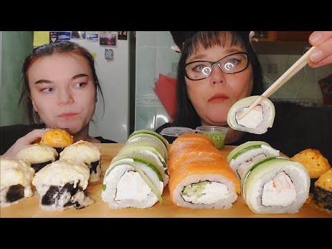 Видео: Мукбанг | Суши роллы | Mukbang sushi rolls | Обжор