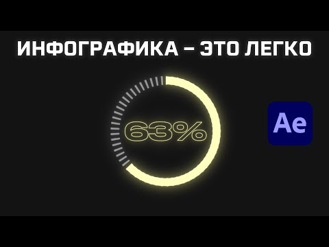 Видео: Как создать круговую диаграмму и привязать проценты к шкале? Урок After Effects. Инфографика