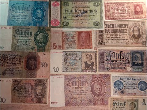 Видео: Коллекция банкнот Германии - часть 9 - с 1924 до 1945 #collecting #banknotes #collection