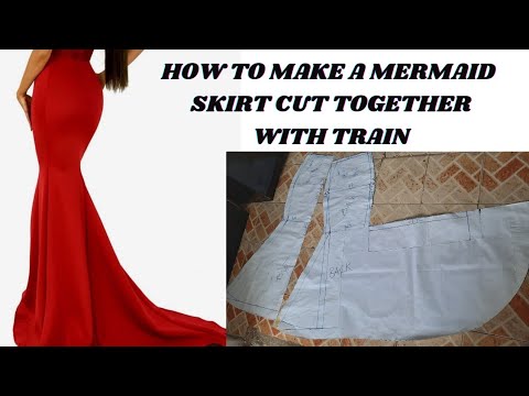 Видео: КАК СДЕЛАТЬ ЧЕРТЕЖ И СШИТЬ ЮБКУ-РУСАЛКУ С ПРИШИВНЫМ ШЛЕЙФОМ