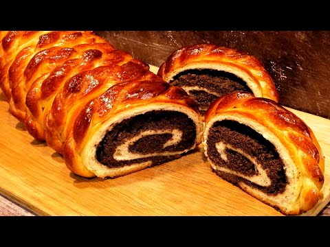 Видео: Мягкий, сдобный маковый рулет! Тает во рту! Воздушное тесто и много маковой начинки! Выпечка к чаю