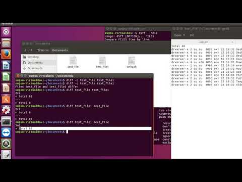 Видео: Linux команда diff - команда сравнения текстовых файлов.