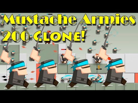 Видео: Mustache Armies 200 клонов! Челлендж мужики с канонами Армия клонов \ Clone Armies