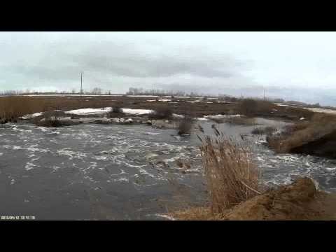 Видео: Прорыв дамбы Знаменка Алт. край (12.04.2015)