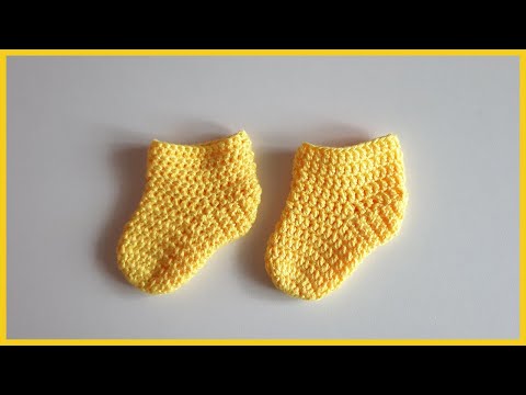 Видео: Носочки крючком для новорожденных. Вязание крючком / Crochet socks for newborns