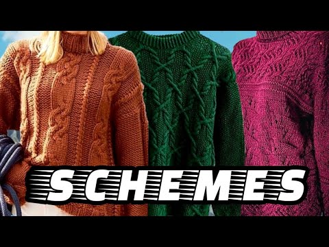 Видео: 9 схем роскошных свитеров. 9 patterns for luxurious sweaters.