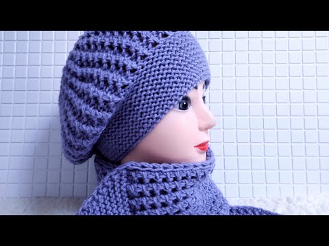 Видео: Берет спицами шикарным двусторонним узором