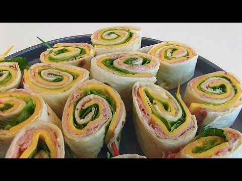 Видео: Рулетики из тортильи с ветчиной и сыром от Бетти