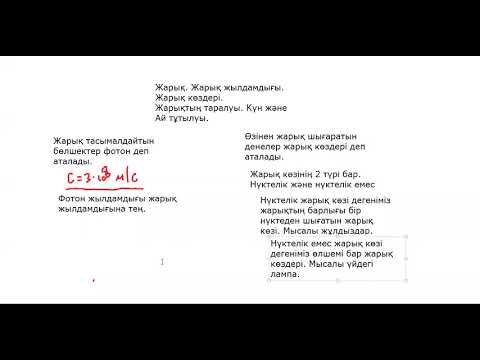 Видео: 8 сынып физика 1 сабақ  Жарық және оның таралуы.