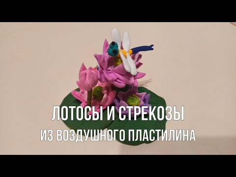 Видео: Мастер-класс по лепке из воздушного пластилина "Лотосы и стрекозы"